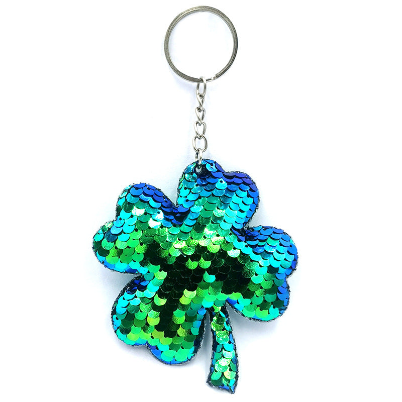 Wholesale Reflective Bright Surface Animal Plant PET Glitter Fashion Bag DIY Keychains
